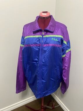 Vintage Men’s Fila Wind Breaker Jacket, Sz L